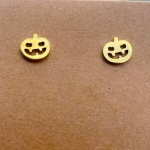 Gold Jack-o’-lantern Earrings